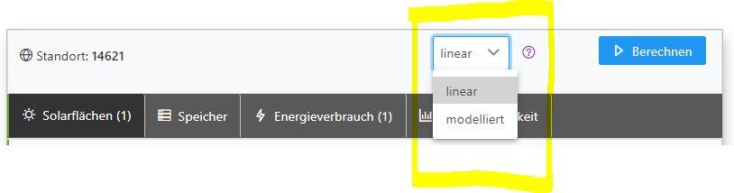 Auswahl der Berechnungsart Auswahl der Berechnungsart